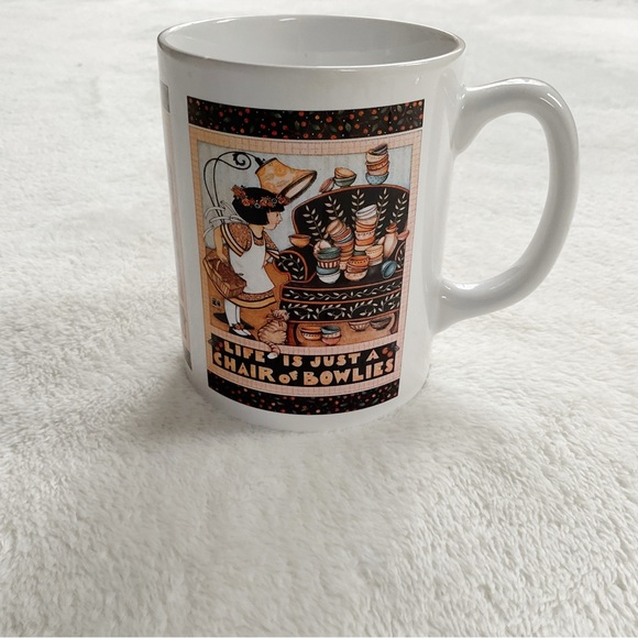 Vintage Mary Engelbreit Mug “Life Is Just a Chair of Bowlies” Cup ME Ink 1990s - Picture 1 of 12